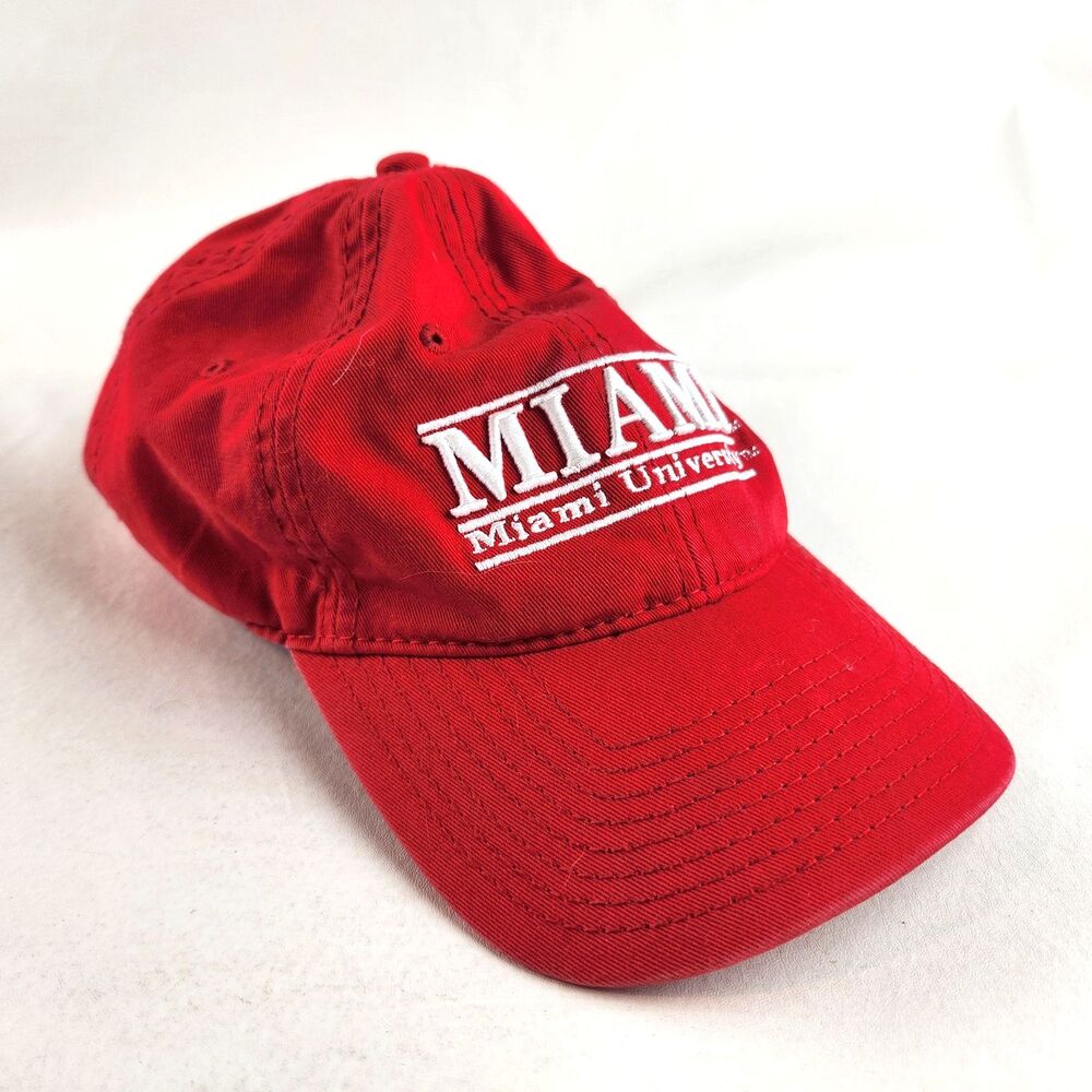 Miami University Red Adjustable Hat Cap The Game Red Embroidered Strapback Ohio
